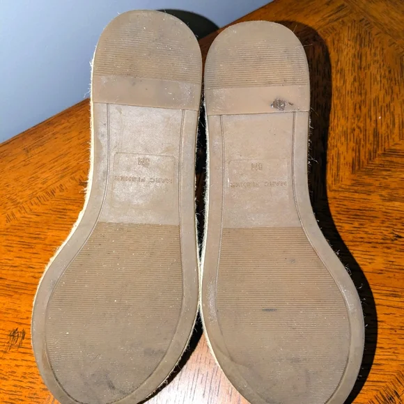 MARC FISHER VARIN Espadrille Wedge Platform Black Leather Suede Sandals  Sz 8M - Picture 14 of 14